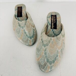 Vintage Peach and Blue Mules